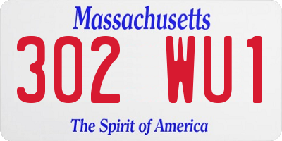 MA license plate 302WU1