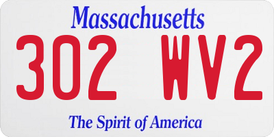 MA license plate 302WV2