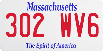MA license plate 302WV6