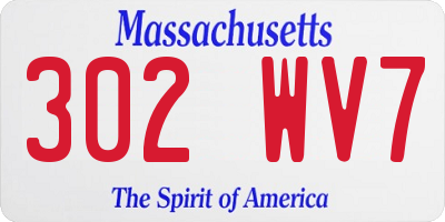 MA license plate 302WV7
