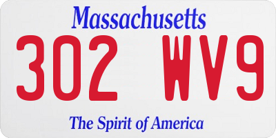MA license plate 302WV9