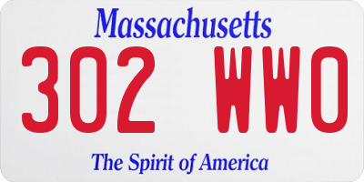 MA license plate 302WW0