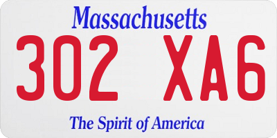 MA license plate 302XA6