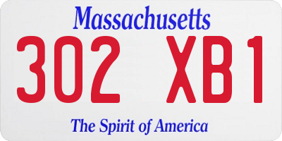 MA license plate 302XB1