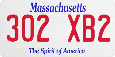 MA license plate 302XB2