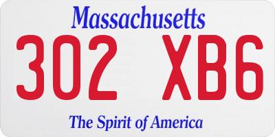 MA license plate 302XB6