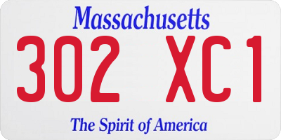 MA license plate 302XC1