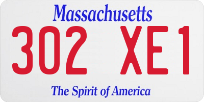 MA license plate 302XE1