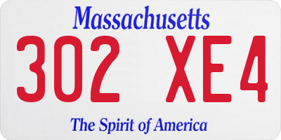 MA license plate 302XE4