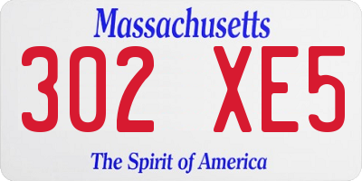 MA license plate 302XE5