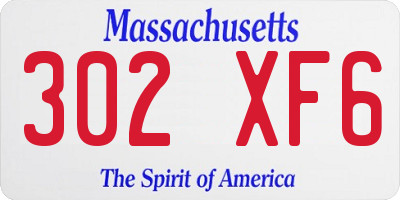 MA license plate 302XF6