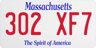 MA license plate 302XF7