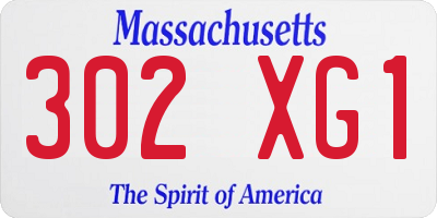 MA license plate 302XG1