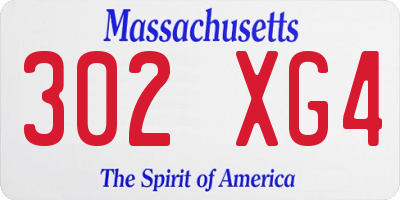 MA license plate 302XG4