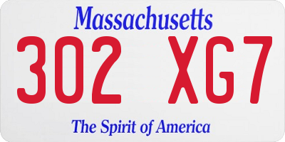 MA license plate 302XG7