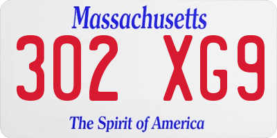 MA license plate 302XG9