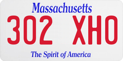 MA license plate 302XH0
