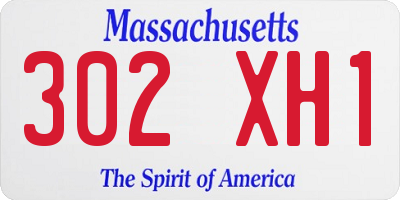 MA license plate 302XH1