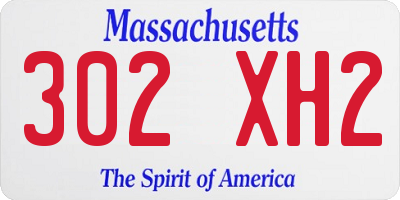 MA license plate 302XH2