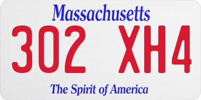 MA license plate 302XH4