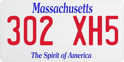 MA license plate 302XH5