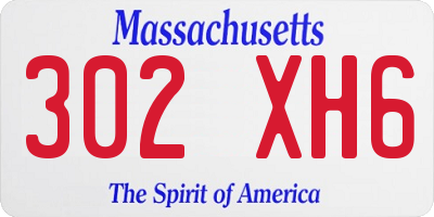 MA license plate 302XH6