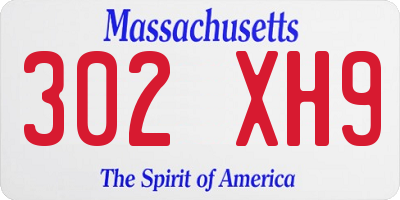 MA license plate 302XH9