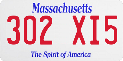 MA license plate 302XI5