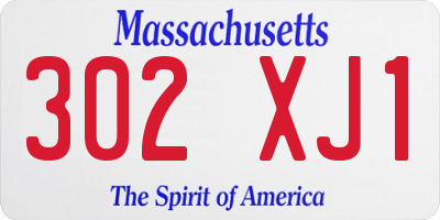 MA license plate 302XJ1