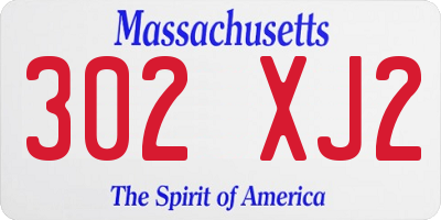 MA license plate 302XJ2