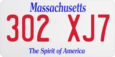 MA license plate 302XJ7