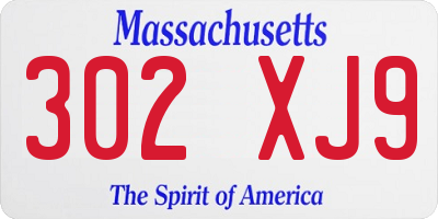 MA license plate 302XJ9