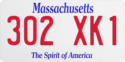 MA license plate 302XK1