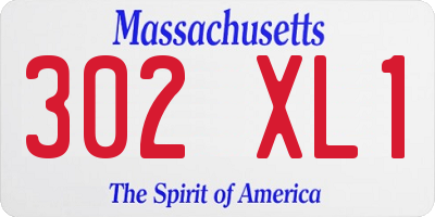MA license plate 302XL1