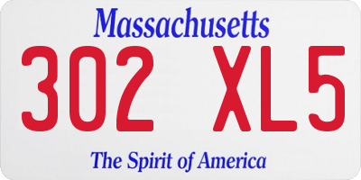 MA license plate 302XL5