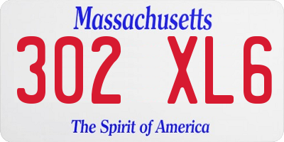 MA license plate 302XL6