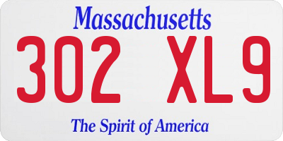 MA license plate 302XL9