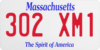 MA license plate 302XM1