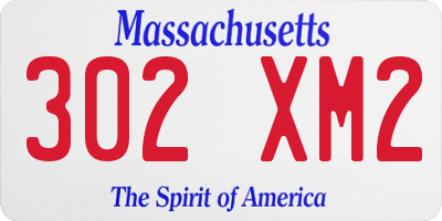 MA license plate 302XM2