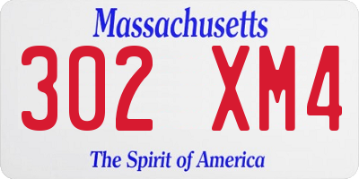 MA license plate 302XM4
