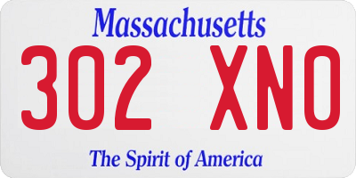 MA license plate 302XN0