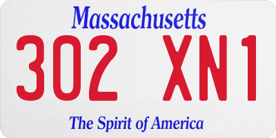 MA license plate 302XN1