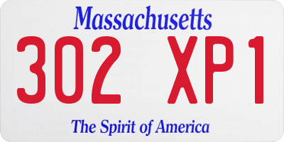 MA license plate 302XP1