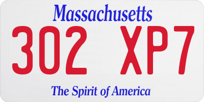 MA license plate 302XP7