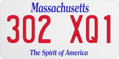 MA license plate 302XQ1