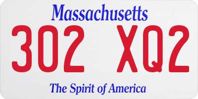 MA license plate 302XQ2