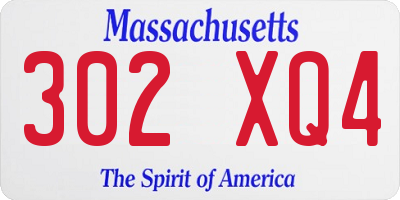 MA license plate 302XQ4