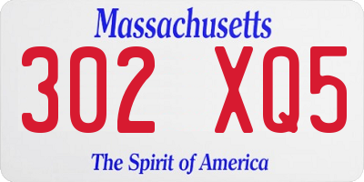 MA license plate 302XQ5