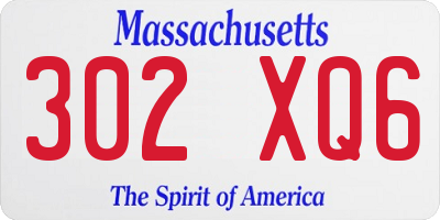 MA license plate 302XQ6