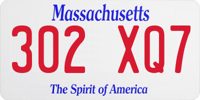 MA license plate 302XQ7